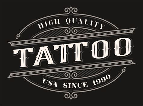 Vintage logo for the tattoo studio 560641 Vector Art at Vecteezy