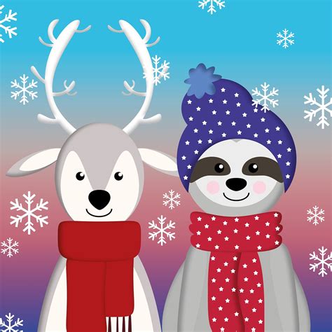 Download Sloth Deer Winter Royalty-Free Stock Illustration Image - Pixabay