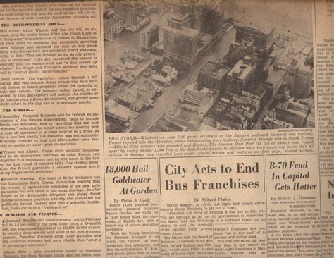 New York Herald Tribune Newspaper Thursday, March 8, 1962 - 1940-69