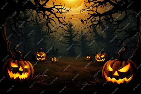 Premium AI Image | Halloween background old cemetery gravestones spooky ...