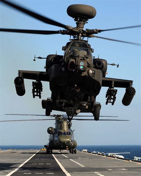 Army Air Corps Apache And RAF Chinook Helicopters Practice Deck ...