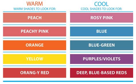 Warm Skin Tone Hair Color Chart