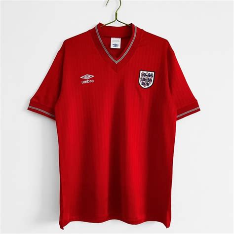 Buy England 84-87 Away Red Football Kit