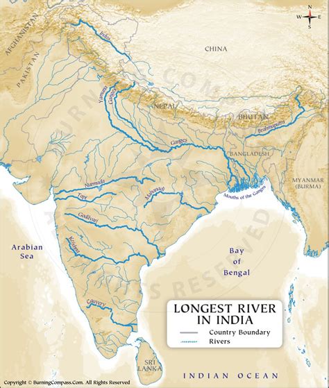 Longest River In India Map - United States Map