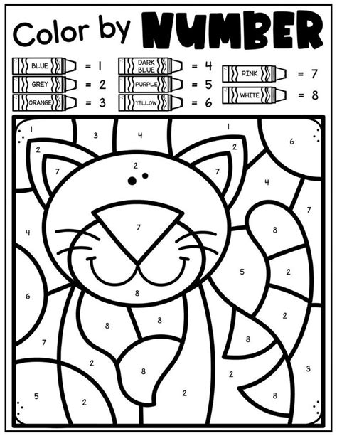 Animals Color by Number: FREE 8 Page Pet Pack | Coloring worksheets for ...