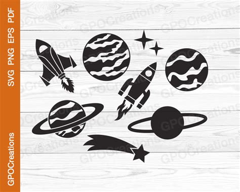 Spaceship SVG, Space SVG, Planet SVG, Rocket Svg, Spaceship Png, Rocket Png, Stars Svg ...