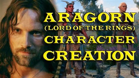 Baldur's Gate 3 - Aragorn (Lord of the Rings) Character Creation - YouTube