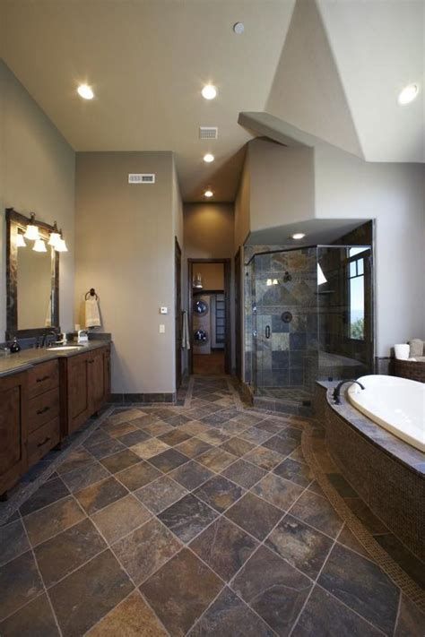 Pin by Roxana DeMoica on Quick Saves in 2021 | Bathroom floor tiles, Slate bathroom, Bathroom ...