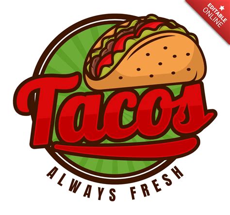 Tacos Food Badge Logo Design Template | Free Design Template