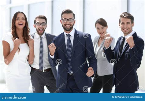 Portrait of a Happy Business Team Stock Image - Image of formal, happiness: 137026575