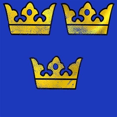 3 Three Crowns Tre Kronor of Sweden Swedish Coat of Arms Distressed Swedish Tattoo, Crown Tattoo ...