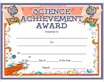 Printable Science Achievement Awards Certificates