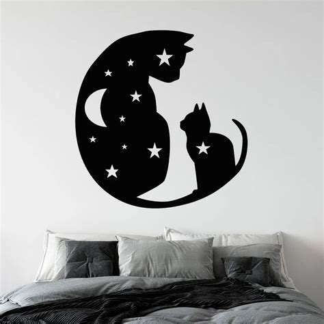 Cat Vinyl Wall Decal Cats Decor For Living Room Bedroom | Etsy | Wall decals for bedroom, Vinyl ...