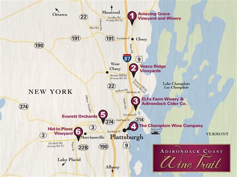 Wine Trail Map | Wine trail, Winery, Lake champlain