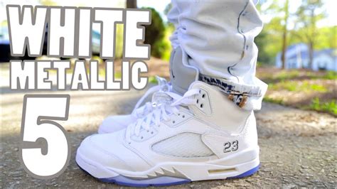 2015 Jordan 5 "White Metallic" w/ On Foot - YouTube