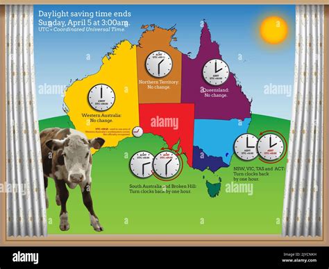 Graphic showing the difference in time zones across Australia and the ...