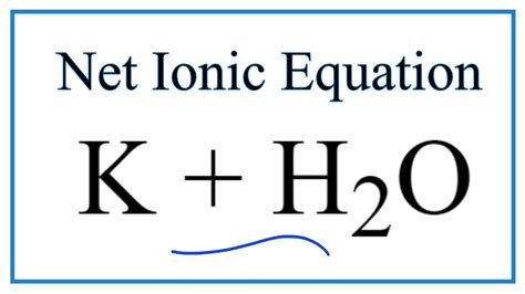 Potassium And Water Equation