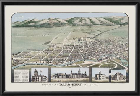 Napa CA 1880 (Color) | Vintage City Maps