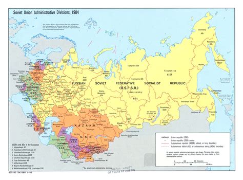 Large detailed administrative divisions map of the Soviet Union (U.S.S.R.) - 1984 | U.S.S.R ...