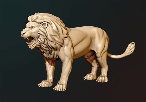Lion Sculpture 3D model 3D printable | CGTrader