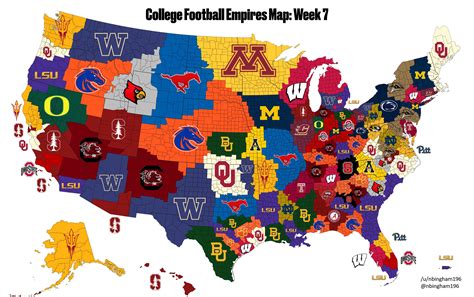 College Football Empire Map – Map Of The Usa With State Names