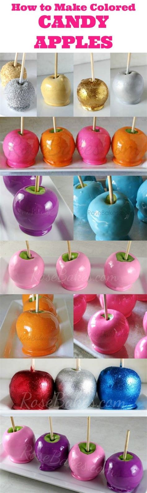 Candy Apples! This post covers how to make candy apples any color... plus white, glittery ...