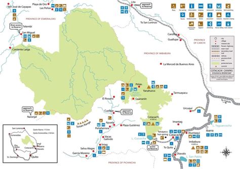 Tourist Map of Cotacachi-Cayapas National Park - PlanetAndes