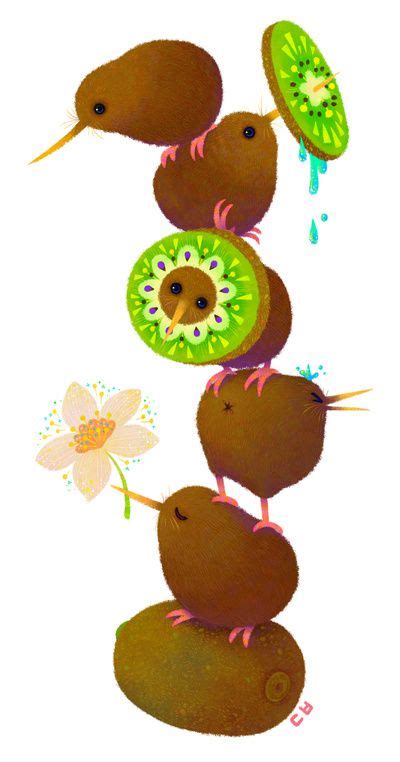 Kiwi Art Print - I love Kiwi birds! They are so cute! | Bird drawings ...