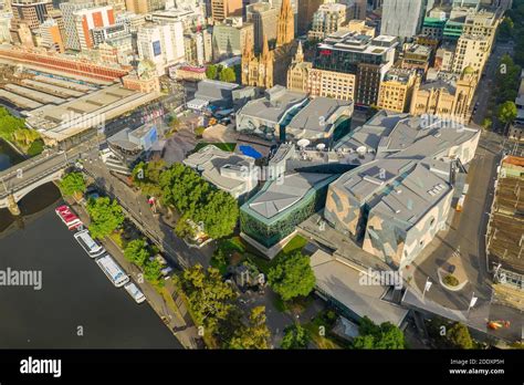 Aerial photo of Federation Square in Melbourne CBD Stock Photo - Alamy