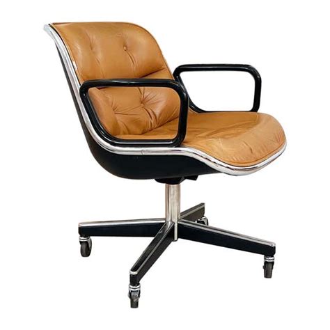 Knoll Leather Office Chair - 169 For Sale on 1stDibs