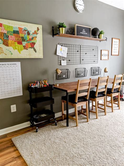 DIY Homework Station — Life with Less Mess | Homeschool room design ...