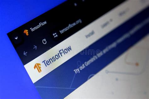 TensorFlow AI logo editorial stock image. Image of screen - 302037064