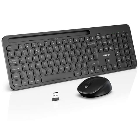 Buy WisFox Wireless Keyboard and Mouse Set, 2.4GHz Ultra Slim Ergonomic Keyboard Mouse Silent ...