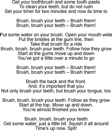 Brush Your Teeth: Song Lyrics and Sound Clip