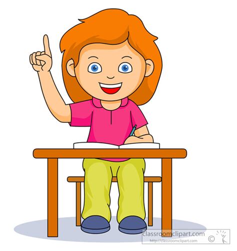 School Clipart - student_raising_hand - Classroom Clipart