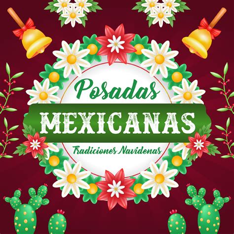 Posadas Mexicanas, 3d illustration of wreath with plant decoration ...