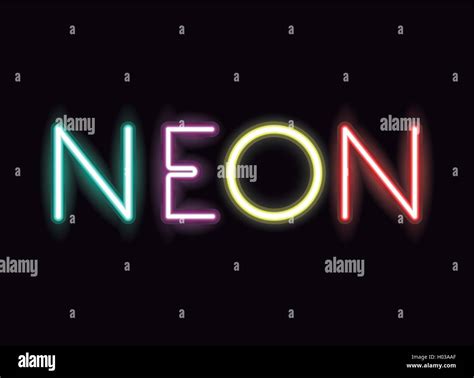 Neon font text design Stock Vector Image & Art - Alamy