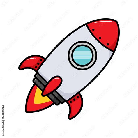 Cartoon Rocket Ship Vector Illustration Stock Vector | Adobe Stock