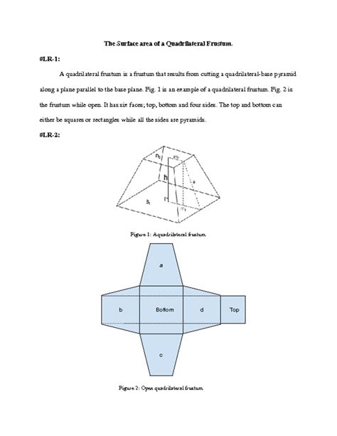 SOLUTION: Surface Area Of A Quadrilateral Frustum - Studypool