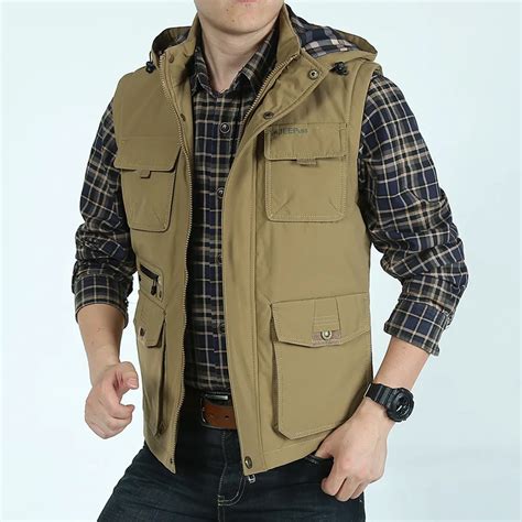 2014 Winter Photography plus velvet hooded vest men outdoor leisure multi pocket vest big yards ...