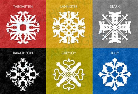 DIY Paper ‘Game of Thrones' House Sigil Snowflakes