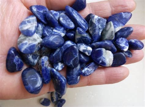 50G Blue Sodalite Tumbled Polished Rocks and Minerals Reiki Healing ...