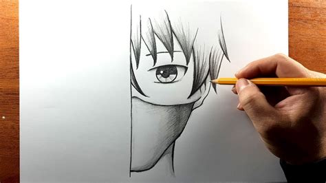 How To Draw Anime Boy Wearing Half Face Mask - Step by Step - YouTube