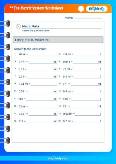 FREE Printable Metric System Worksheets [PDFs] Brighterly.com