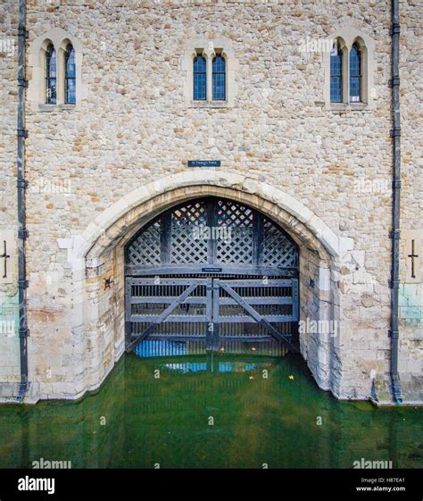 Traitor's Gate is the entrance to the Tower of London from the Thames and was the customary ...