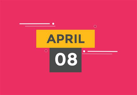 april 8 calendar reminder. 8th april daily calendar icon template. Calendar 8th april icon ...