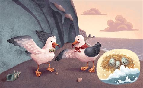 Seagull couple's new nest on Behance