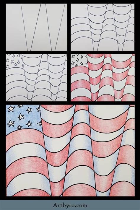 Waving flag drawing – Artofit