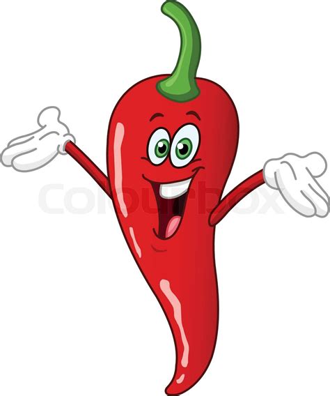 Red hot chili pepper cartoon | Stock vector | Colourbox