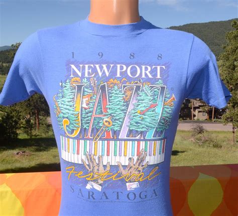 Vintage 80s tee NEWPORT JAZZ festival music saratoga t-shirt | Etsy | Newport jazz festival ...